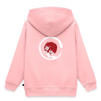 Zen Circle - Kinder Premium Organic Hoodie - Rosa - Hinten - AI Model Kid Female (0cm)