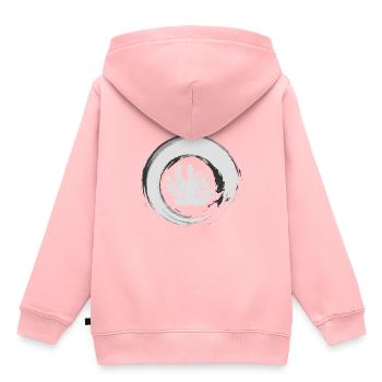 Bouddhisme Zen Circle - Sweat Premium à capuche enfant bio - rose - Dos - AI Model Kid Female (0cm)