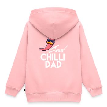 Chilli Spruch Papa - Kinder Premium Organic Hoodie - Rosa - Hinten - AI Model Kid Female (0cm)