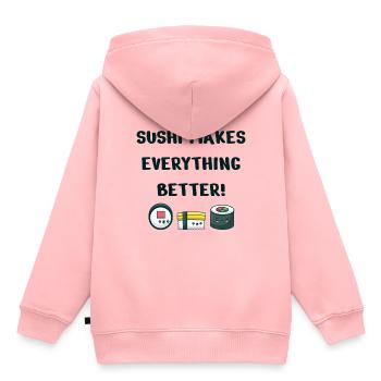 Sushi - Sweat Premium à capuche enfant bio - rose - Dos - AI Model Kid Female (0cm)