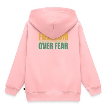 La liberté sur la peur - Sweat Premium à capuche enfant bio - rose - Dos - AI Model Kid Female (0cm)