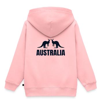 Australie - Sweat Premium à capuche enfant bio - rose - Dos - AI Model Kid Female (0cm)
