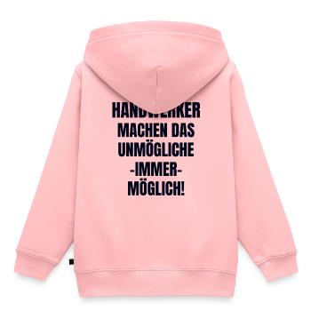 Handwerker - Kinder Premium Organic Hoodie - Rosa - Hinten - AI Model Kid Female (0cm)