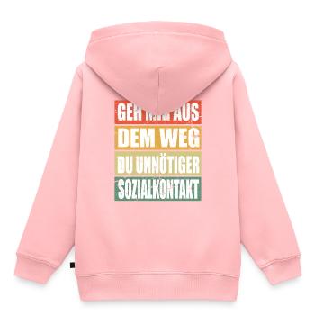 Unnötiger Sozial Kontakt - Kinder Premium Organic Hoodie - Rosa - Hinten - AI Model Kid Female (0cm)