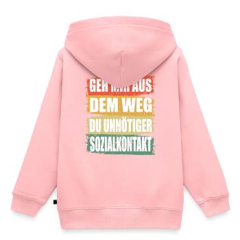 Unnötiger Sozial Kontakt - Kinder Premium Organic Hoodie - Rosa - Hinten - AI Model Kid Female (0cm)