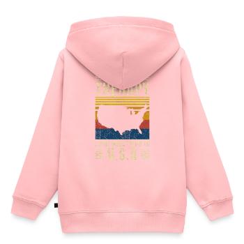 USA amerika Urlaub Auswandern - Kinder Premium Organic Hoodie - Rosa - Hinten - AI Model Kid Female (0cm)