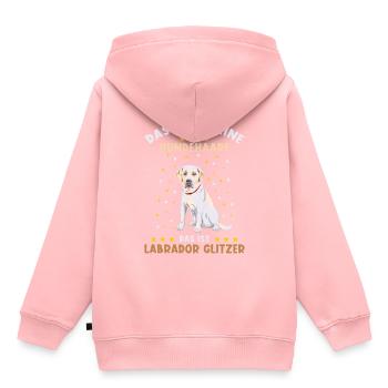 Labrador Glitzer - Kinder Premium Organic Hoodie - Rosa - Hinten - AI Model Kid Female (0cm)