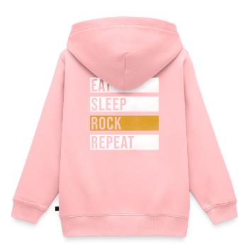 Rock sort drôle rockers - Sweat Premium à capuche enfant bio - rose - Dos - AI Model Kid Female (0cm)