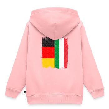 German Italian Flag - Kids Premium Organic Hoodie - rose - Back - AI Model Kid Female (0cm)