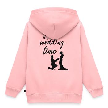 Hochzeit heiraten - Kinder Premium Organic Hoodie - Rosa - Hinten - AI Model Kid Female (0cm)