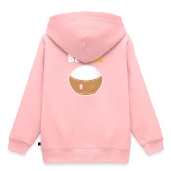 Kawaii Rice Funny Pun Rice - Kids Premium Organic Hoodie - rose - Back - AI Model Kid Female (0cm)
