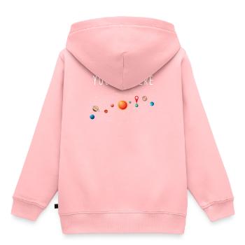 Système solaire - Sweat Premium à capuche enfant bio - rose - Dos - AI Model Kid Female (0cm)