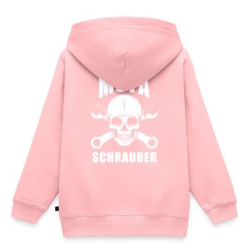 Visseuse mobylette - Sweat Premium à capuche enfant bio - rose - Dos - AI Model Kid Female (0cm)
