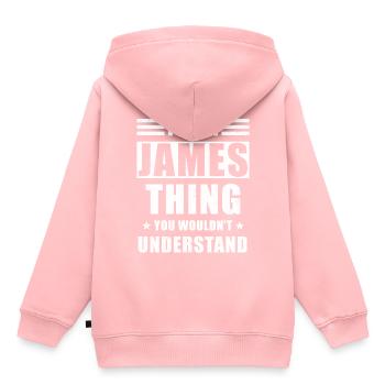 Cadeau de James - Sweat Premium à capuche enfant bio - rose - Dos - AI Model Kid Female (0cm)