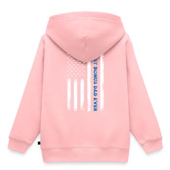 Bonus Papa - Kinder Premium Organic Hoodie - Rosa - Hinten - AI Model Kid Female (0cm)