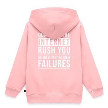 Inspiration citation Internet - Sweat Premium à capuche enfant bio - rose - Dos - AI Model Kid Female (0cm)