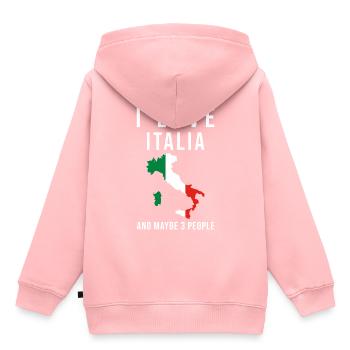 Ich liebe Italien italienische Flagge - Kinder Premium Organic Hoodie - Rosa - Hinten - AI Model Kid Female (0cm)