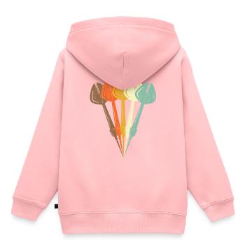 Fléchettes rétro style - Sweat Premium à capuche enfant bio - rose - Dos - AI Model Kid Female (0cm)