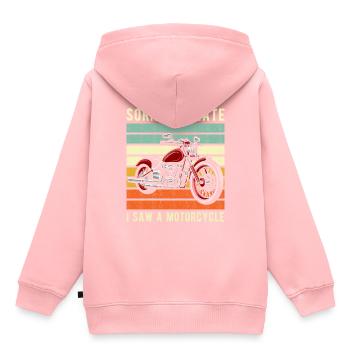 Moto moto moto de cadeau - Sweat Premium à capuche enfant bio - rose - Dos - AI Model Kid Female (0cm)