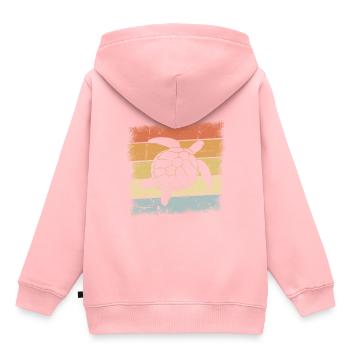Schildkröten Motiv - Kinder Premium Organic Hoodie - Rosa - Hinten - AI Model Kid Female (0cm)