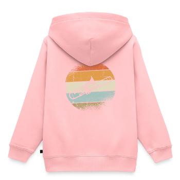 Trombones instrument - Sweat Premium à capuche enfant bio - rose - Dos - AI Model Kid Female (0cm)
