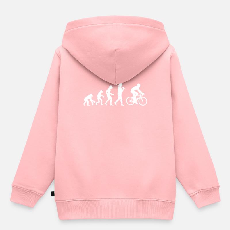 Evolution Vélo - Sweat Premium à capuche enfant bio - rose