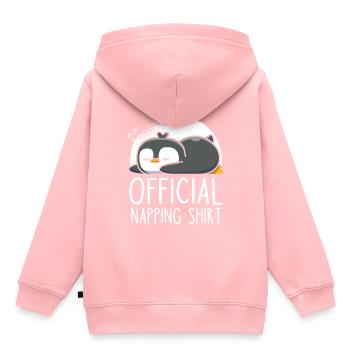 T-shirts officiels pingouin - Sweat Premium à capuche enfant bio - rose - Dos - AI Model Kid Female (0cm)
