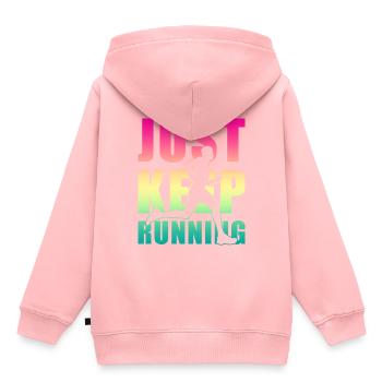 Joggen Jogger Geschenk - Kinder Premium Organic Hoodie - Rosa - Hinten - AI Model Kid Female (0cm)