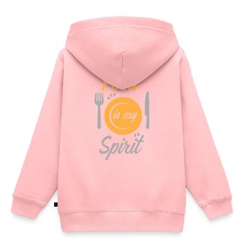 La bouffe sort drôle - Sweat Premium à capuche enfant bio - rose - Dos - AI Model Kid Female (0cm)