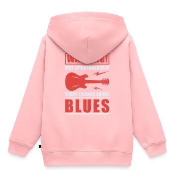 Blues - Kinder Premium Organic Hoodie - Rosa - Hinten - AI Model Kid Female (0cm)