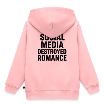 Soziale Medien zerstören Romantik - Kinder Premium Organic Hoodie - Rosa - Hinten - AI Model Kid Female (0cm)