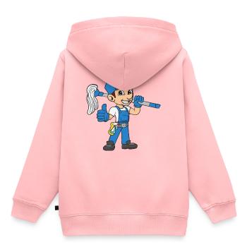 Nettoyeurs de bâtiments - Sweat Premium à capuche enfant bio - rose - Dos - AI Model Kid Female (0cm)