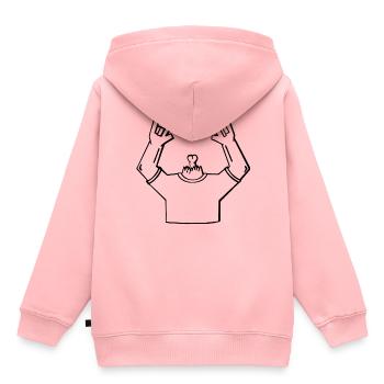 Idée cadeau cadeau sans tête - Sweat Premium à capuche enfant bio - rose - Dos - AI Model Kid Female (0cm)