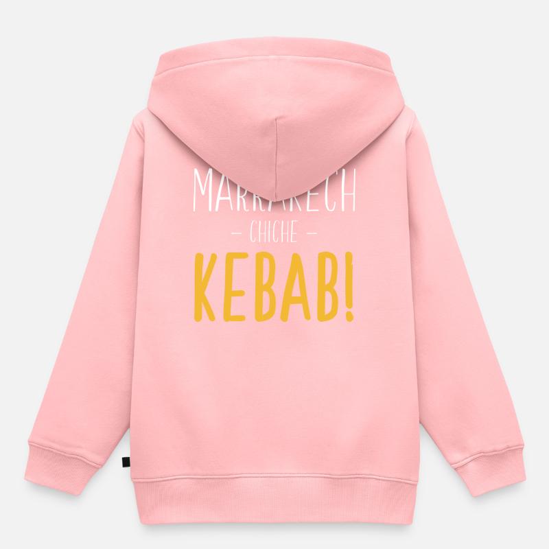 Marrakech Chiche Kebab - Blanc Jaune - Sweat Premium à capuche enfant bio - rose