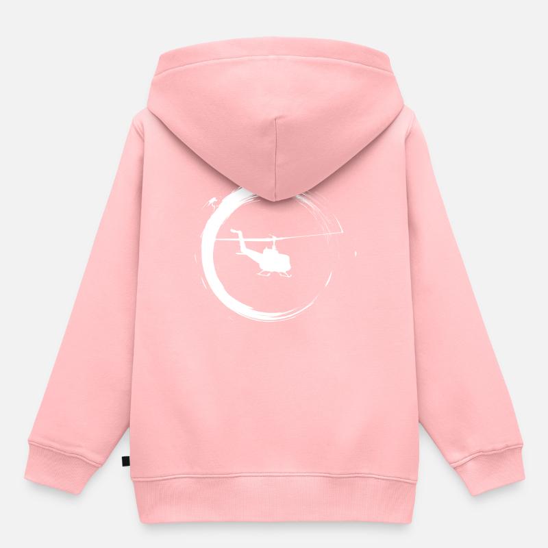 hélicoptère - Sweat Premium à capuche enfant bio - rose