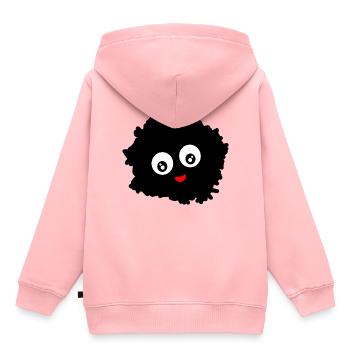 Peluche peluche Pompon peluche de laine - Sweat Premium à capuche enfant bio - rose - Dos - AI Model Kid Female (0cm)