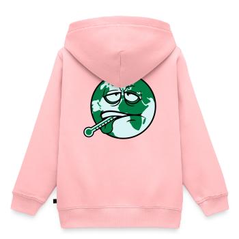 virus de la terre virus bactéries thermomètre l'humanité - Sweat Premium à capuche enfant bio - rose - Dos - AI Model Kid Female (0cm)