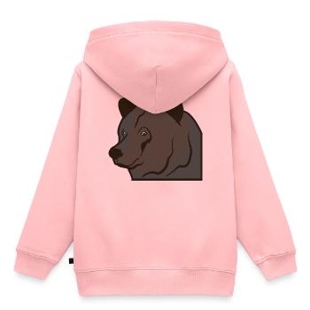 Bärenkopf Braunbär - Kinder Premium Organic Hoodie - Rosa - Hinten - AI Model Kid Female (0cm)
