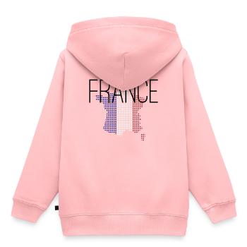 France / France with country form in country colour - Kids Premium Organic Hoodie - rose - Back - AI Model Kid Female (0cm)