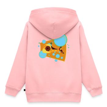 Lachs - Kinder Premium Organic Hoodie - Rosa - Hinten - AI Model Kid Female (0cm)