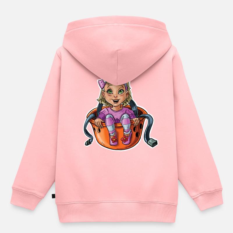 Petit bébé grimpeur 9 - Sweat Premium à capuche enfant bio - rose