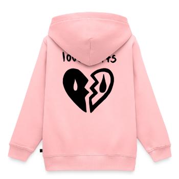 Liebe tut weh. Herzschmerz und Partnerschaft - Kinder Premium Organic Hoodie - Rosa - Hinten - AI Model Kid Female (0cm)