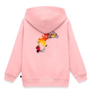 Moto Motocross Sport Gp Fitness icon - Sweat Premium à capuche enfant bio - rose - Dos - AI Model Kid Female (0cm)