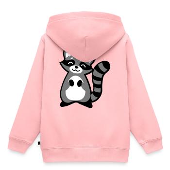 Niedlicher Waschbär Tierkind / Cute raccoon animal - Kinder Premium Organic Hoodie - Rosa - Hinten - AI Model Kid Female (0cm)