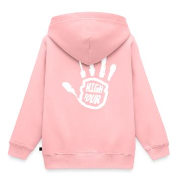 Funny High Four Finger Amputee Missing Finger - Kinder Premium Organic Hoodie - Rosa - Hinten - AI Model Kid Female (0cm)