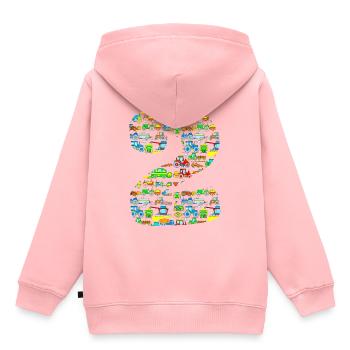 Traktoren Kleinkind Geburtstag 2 Jahre Trecker - Kinder Premium Organic Hoodie - Rosa - Hinten - AI Model Kid Female (0cm)