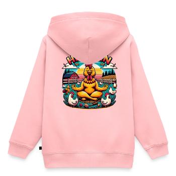 Hen Zen Yoga Huhn Hühner Bauernhof - Kinder Premium Organic Hoodie - Rosa - Hinten - AI Model Kid Female (0cm)