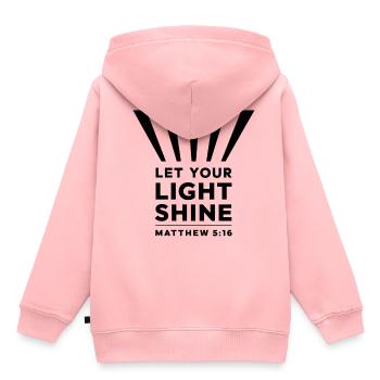 Lass Dein Licht Leuchten Matthäus 5:16 Lichtstrahl - Kinder Premium Organic Hoodie - Rosa - Hinten - AI Model Kid Female (0cm)