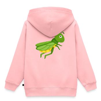 Sauterelles pour enfants - Sweat Premium à capuche enfant bio - rose - Dos - AI Model Kid Female (0cm)