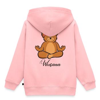 Auszeit Durchatmen Wusaaa Bär - Kinder Premium Organic Hoodie - Rosa - Hinten - AI Model Kid Female (0cm)
